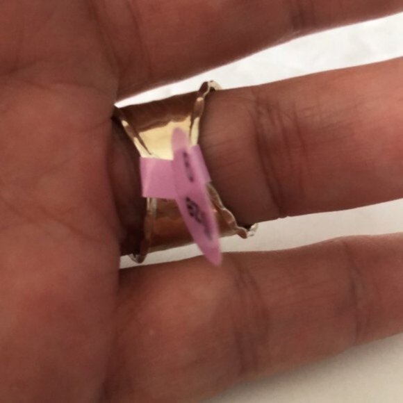 Seed & Sage ATI Sterling Silver 925 Wide Hammered Band Ring Mexico Sz. 9 - Picture 6 of 16